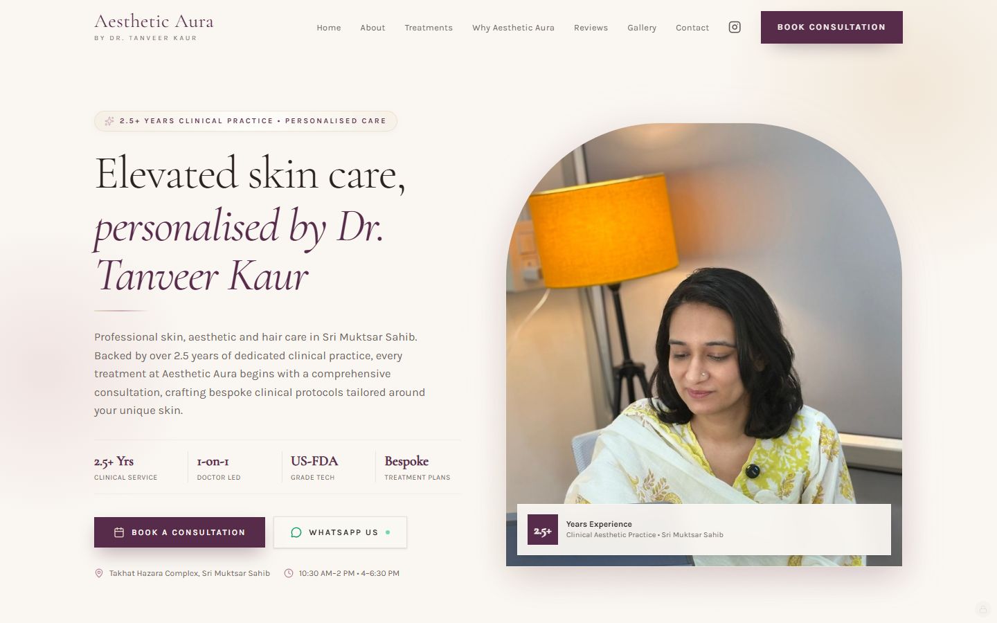 Aesthetic Aura website design preview